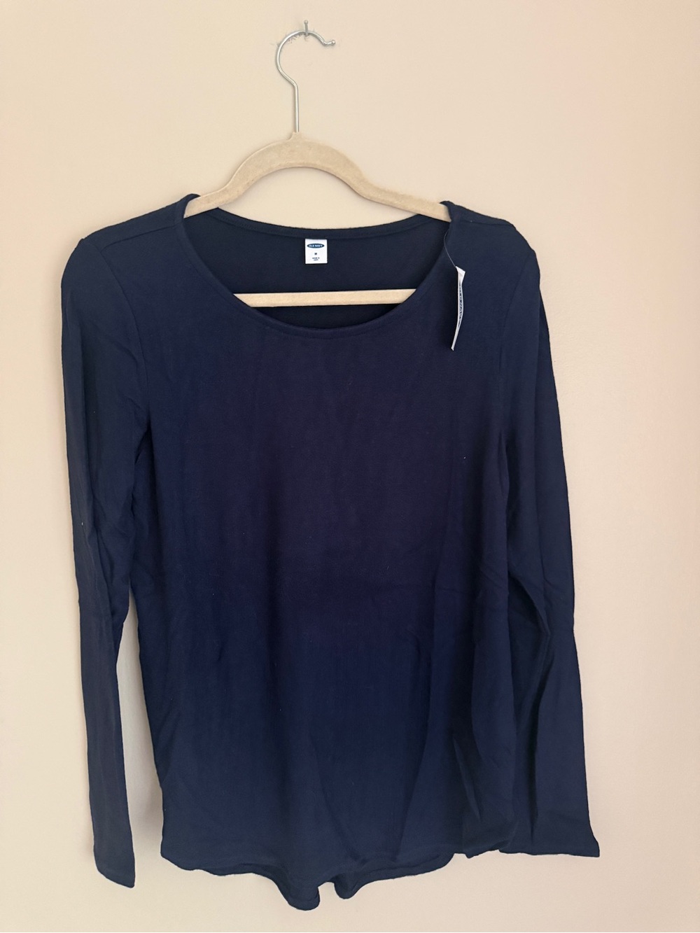 NWT Old Navy Women's Dark Navy Long-Sleeve Scoop Neck Top, size medium